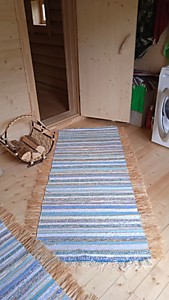 Домотканый коврик с лыком "Облака"